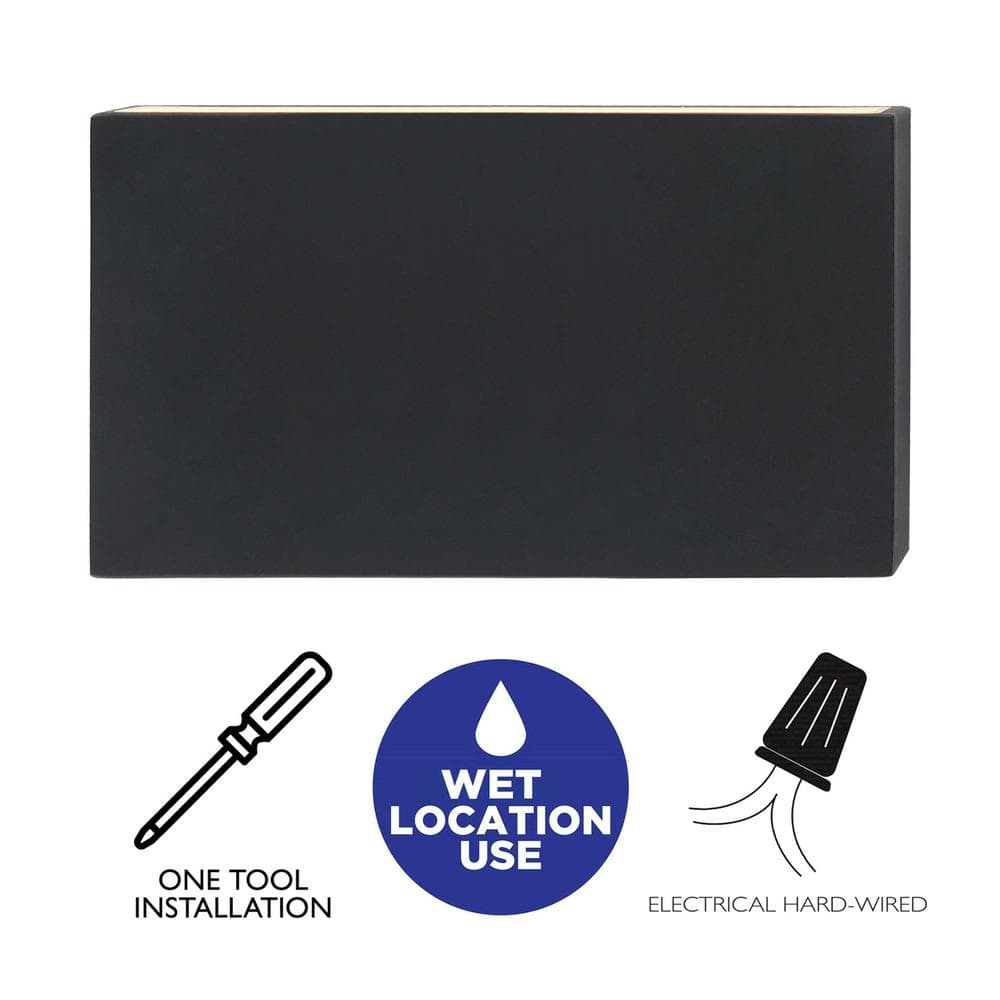 Matte Black Aluminum Rectangular LED Outdoor/Indoor Wall Sconce