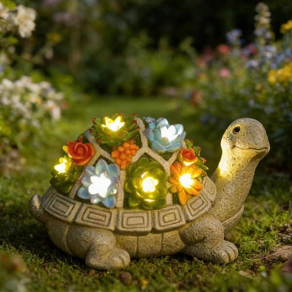 Goodeco Solar Garden Outdoor Statues Turtle-Lawn Decor Patio, Yard