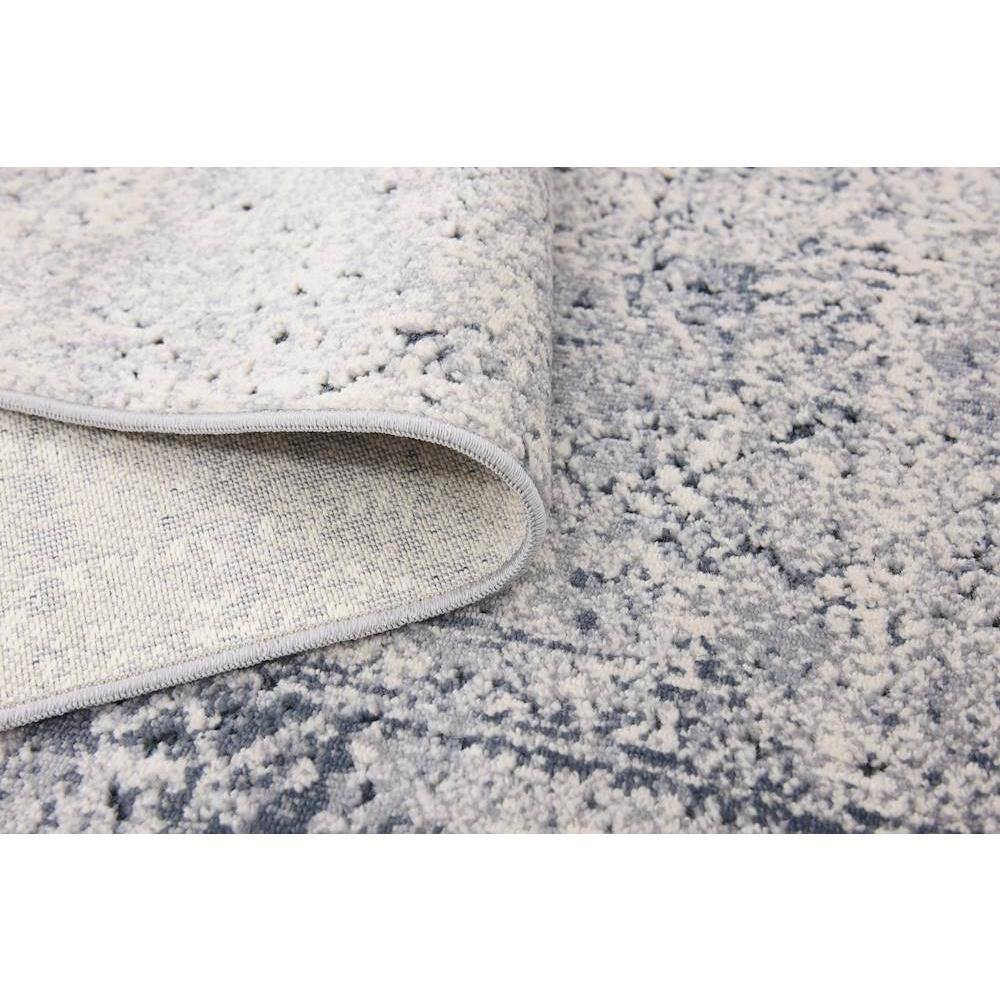 Modern Gray Synthetic 4' x 6' Easy-Care Stain-Resistant Rug
