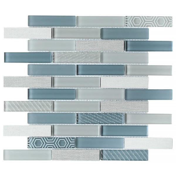 EMSER TILE Volare Nuvole 11.73 in. x 11.73 in. x 7mm Glass Mesh-Mounted Mosaic Tile (0.96 sq. ft.)