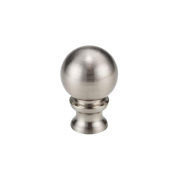 1.5 in. Brushed Nickel Knob Shaped Lamp Finial