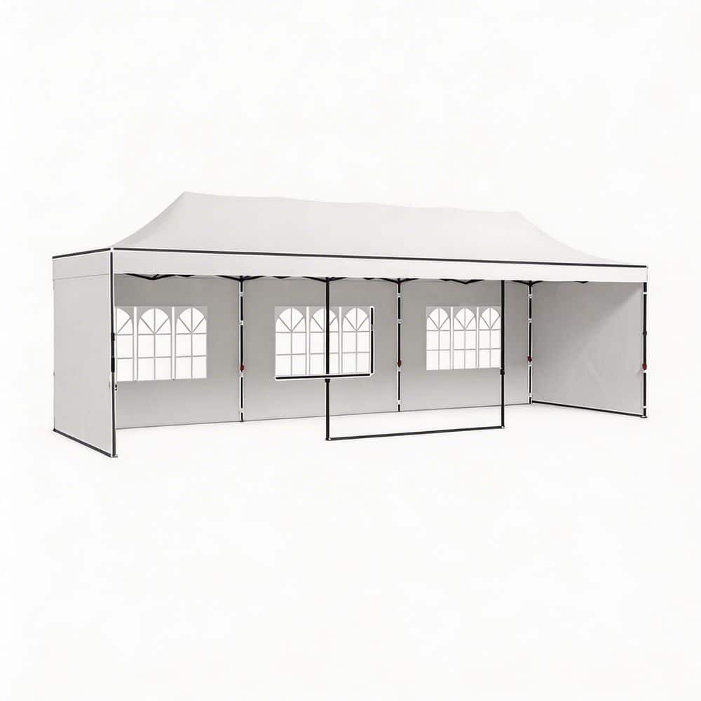 28 ft. x 9 ft. White Pop Up Canopy Tent with Carry Bag and Sand Bags for Outdoor Parties and Events price history on PriceWatchPro