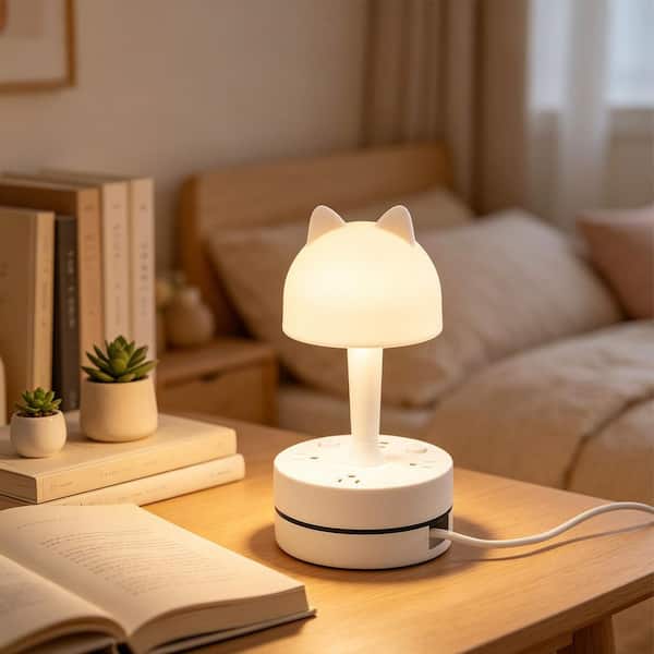 5.9 ft. Indoor Extension Cord with 3-Outlet Power Strip 2 USB and 1 PD Fast-Charge Ports, White