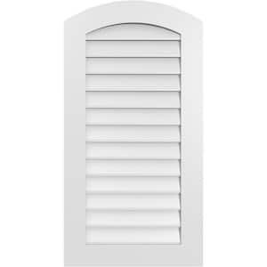 22 in. x 42 in. Arch Top Surface Mount PVC Gable Vent: Functional with Standard Frame
