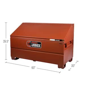 Jobox 60 in. W x 30 in. D x 39.5 in. H Heavy Duty Steel Slope Lid Chest with Site-Vault Locking System