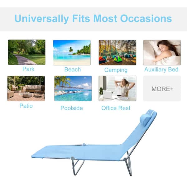 Balcony,Sandy Beach. Sunshade,Recliner Chair,Patio Chaise Lounge Chair 4 Reclining Positions Zerone Outdoor Portable Folding Lounge Chair,with Umbrella Outdoor Reclining Chaise for Garden
