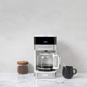 Quintessential 12-Cup Ivory/Chrome Drip Coffee Maker with Keep Warm Function