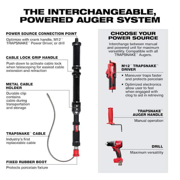 Milwaukee M12 85FT High Flex Sewer Camera Kit with M12 Trap Snake