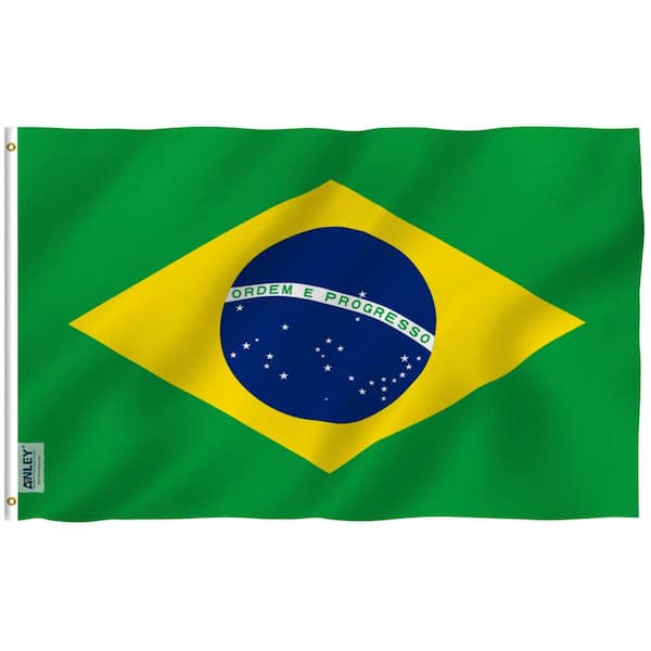 ANLEY Fly Breeze 3 ft. x 5 ft. Polyester Brazil Flags 2-Sided Flag Banner with Brass Grommets and Canvas Header