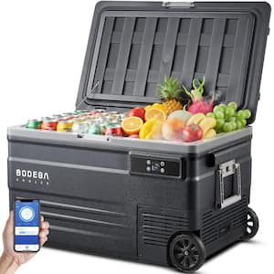 80 Qt. 12-Volt Car Refrigerator, minus 4/68-Degree Outdoor Refrigerator in Black with WiFi APP Control for Travel