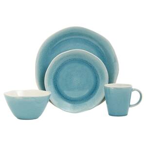 Baum 16-Piece Joshua Blue Ceramic Dinnerware Set (Service for 4 people ...