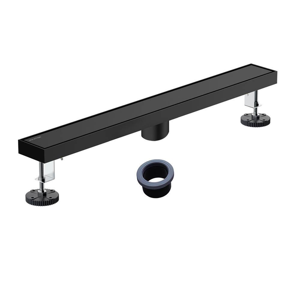 Modern 24-in. Stainless Steel Linear Shower Floor Drain with Removable Hair Strainer in Matte Black price history on PriceWatchPro