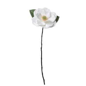 31 in. White and Green Artificial Magnolia Christmas Stem Decor