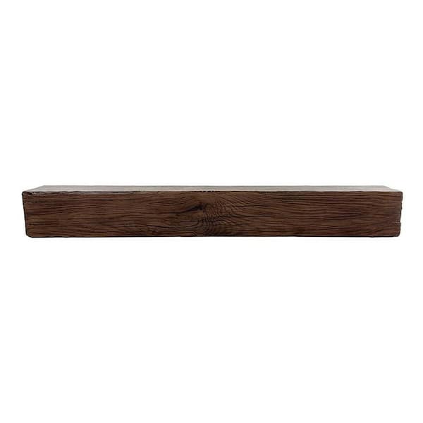 Classic Concrete Umber Finish 72 in. Concrete Material Fireplace Cap-Shelf Mantel