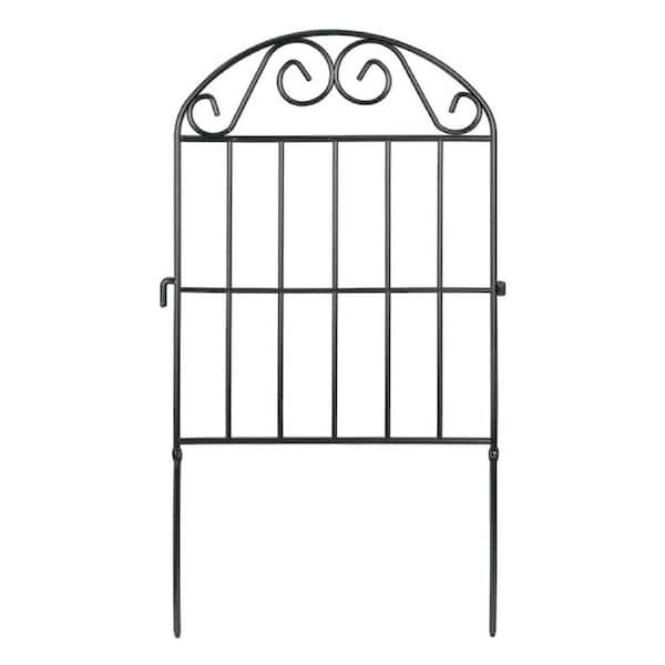 .N/A 20-Panels 24 in. Black Rustproof Metal Collapsible Garden Fence, 22 ft. Length for Landscape Patio Yard Outdoor Decor