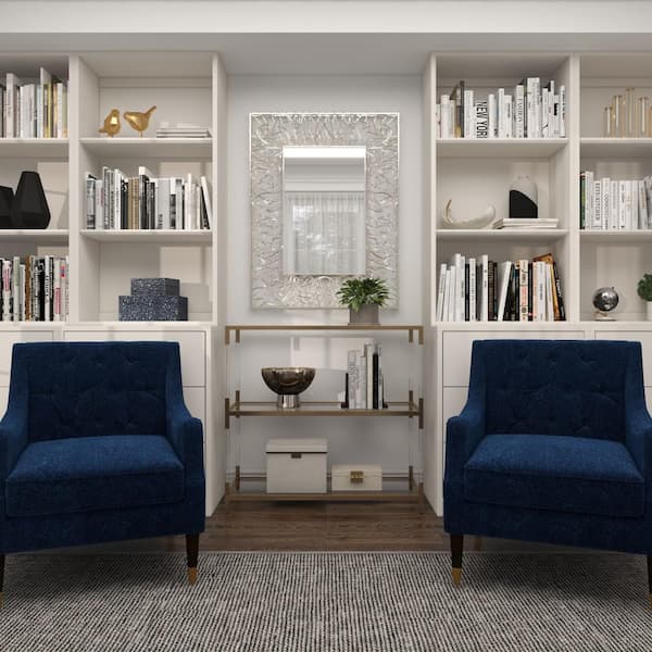 Litton Lane 43 in. x 33 in. Ribbon Rectangle Framed Silver