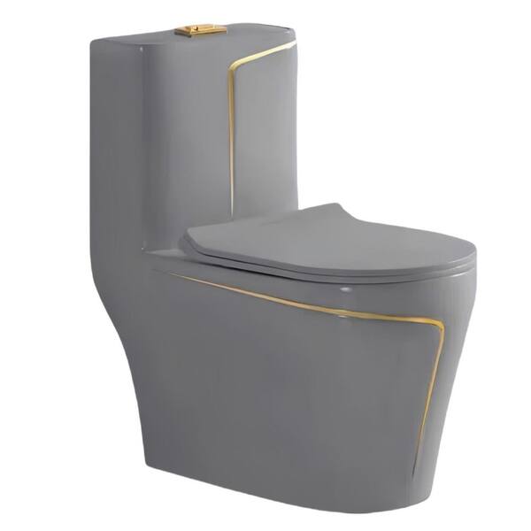 LUXSHERY 12 inch Rough In One Piece 1.85 gal. GPF Dual-Flush Elongated ...