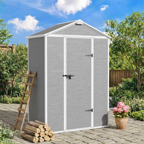 5 ft. x 3 ft. Durable Outdoor Plastic Resin Storage Shed with Floor and Sloping Roof (15 sq. ft.)
