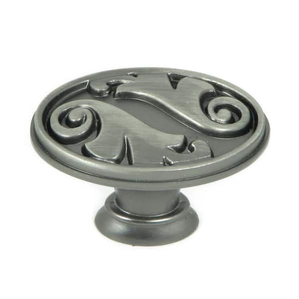 Stone Mill Hardware Oakley 1-1/2 in. Weathered Nickel Oval Cabinet Knob