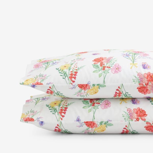 Company Kids White Multi Company Kids Butterflies And Flowers Cotton Percale Standard Pillowcase (Set of 2)