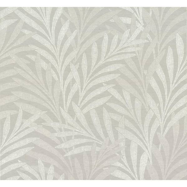 York Wallcoverings Ronald Redding Grey Leaves Stripe Non-pasted Grasscloth Wallpaper Matte 27 in. x 27 ft.