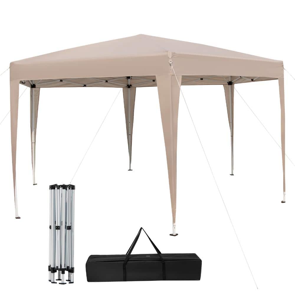 13 ft. x 11.5 ft. Hexagonal Pop Up Canopy Tent with Dressed Legs and Adjustable Height, Khaki price history on PriceWatchPro