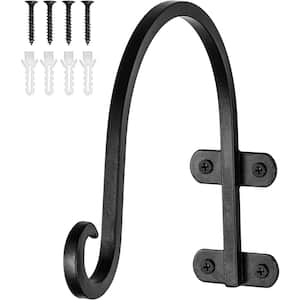 Heavy Duty 8 in. Hand Forged Wall Mounted Plant Hook (Black)