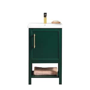 Taylor 20 in. W x 15 in. D x 34 in. H Bath Vanity in Forest Green with Ceramic Vanity Top in White with White Sink