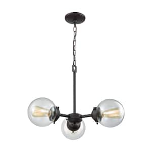 Beckett 3-Light Oil Rubbed Bronze Chandelier With Clear Glass Shades
