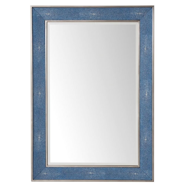  Element 27.5 in. W x 39.50 in. H Rectangular Framed Wall Mirror in Delft Blue