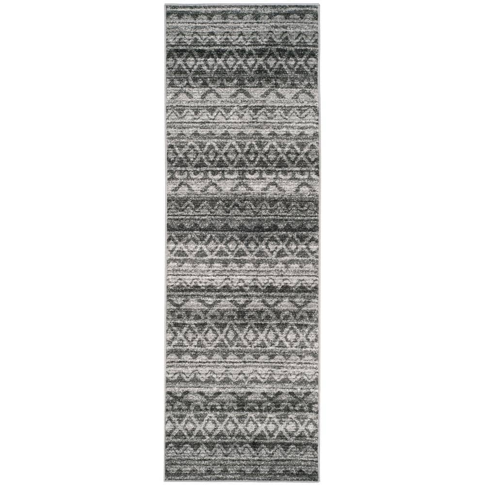 Adirondack Ivory/Charcoal 3 ft. x 10 ft. Geometric Runner Rug price history on PriceWatchPro
