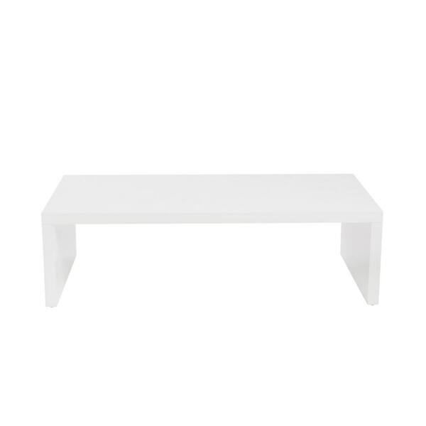 HomeRoots Amelia 48 in. White Large Rectangle Wood Coffee Table