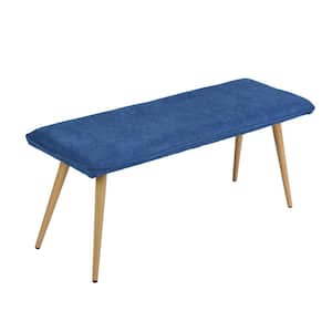 Blue Upholstered Bench 18.30 in. H x 45.30 in. W x 15.30 in. D