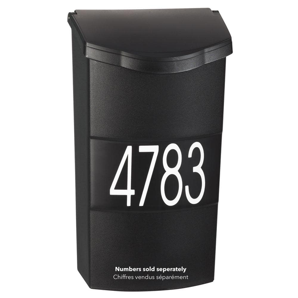 Black Medium Locking Wall Mount Plastic Mailbox
