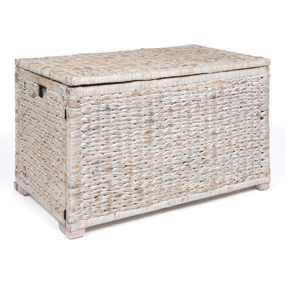 happimess Anada 30 in. Handwoven Wicker Weave Storage Trunk