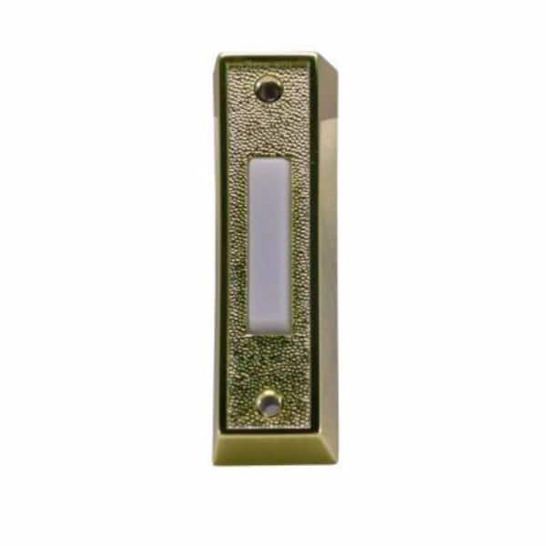 IQ America Wired Lighted Door Bell Push Button, Plastic Brass