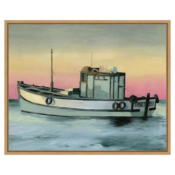 Amanti Art Golden Hour Casting II by Grace Popp 28 in. W x 23 in. H. Canvas Wall Art Print Framed in Brown