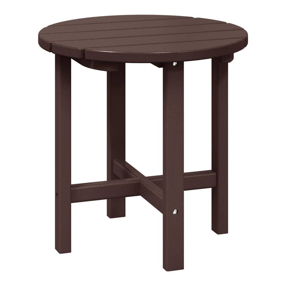 Mason 18 in. Dark Brown Poly Plastic Fade Resistant Outdoor Patio Round Adirondack Side Table price history on PriceWatchPro