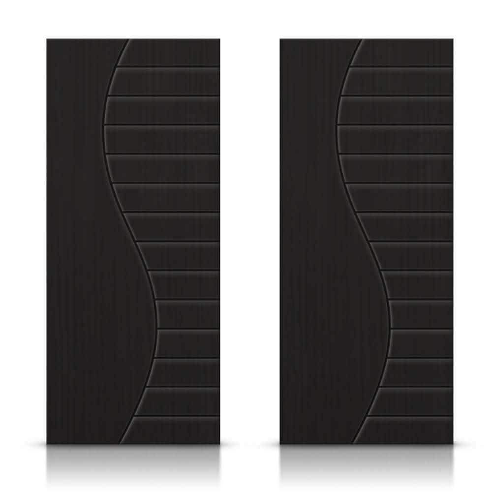 84 in. x 80 in. Hollow Core Black Painted Composite MDF Interior Double Closet Sliding Doors price history on PriceWatchPro