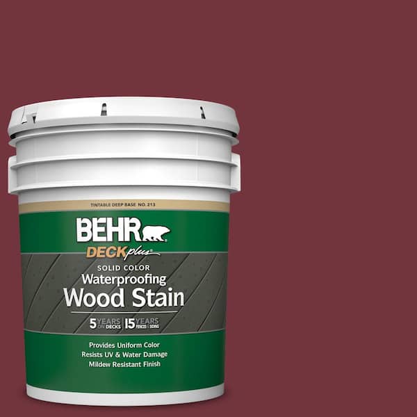 BEHR DECKplus 5 gal. #S130-7 Cherry Cola Solid Color Waterproofing Exterior Wood Stain