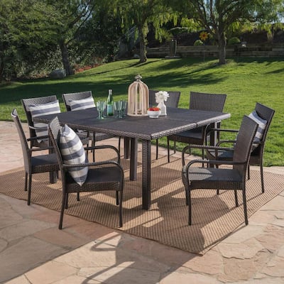 Seats 8 People Patio Dining Sets, Square Outdoor Dining Table Set For 8