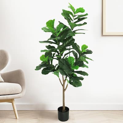 5.5 ft. Real Touch Artificial Fiddle Leaf Fig Tree in Pot