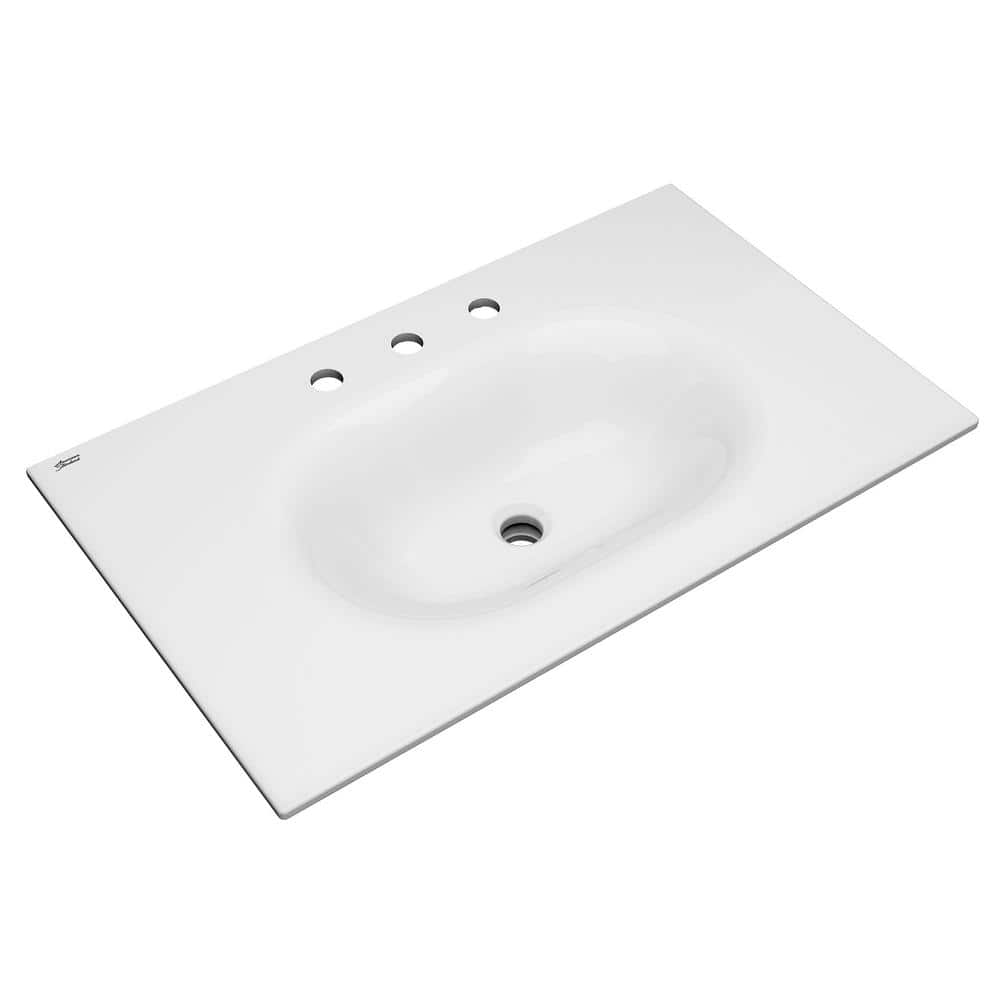 Studio S 33'' White Ceramic Wall-Mount Vanity Sink