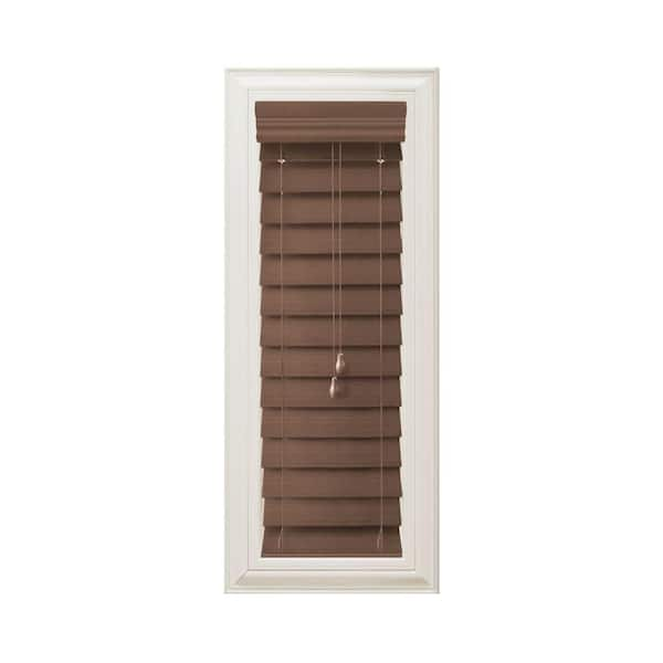 Home Decorators Collection Maple 2-1/2 in. Premium Faux Wood Blind - 11 in. W x 48 in. L (Actual Size 10.5 in. x W 48 in. L)