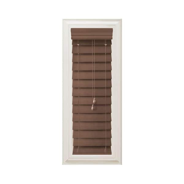 Home Decorators Collection Maple 2-1/2 in. Premium Faux Wood Blind - 13 in. W x 48 in. L (Actual Size 12.5 in. x W 48 in. L)