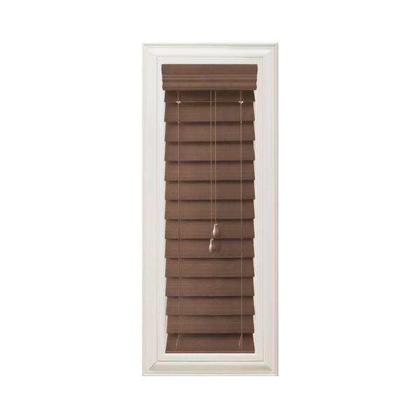 Home Decorators Collection Maple 2-1/2 in. Premium Faux Wood Blind - 10 in. W x 64 in. L (Actual Size 9.5 in. x W 64 in. L)