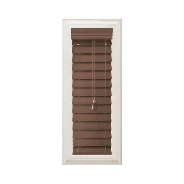 Home Decorators Collection Maple 2-1/2 in. Premium Faux Wood Blind - 10.5 in. W x 64 in. L (Actual Size 10 in. x W 64 in. L)