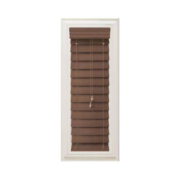 Home Decorators Collection Maple 2-1/2 in. Premium Faux Wood Blind - 11 in. W x 64 in. L (Actual Size 10.5 in. x W 64 in. L)