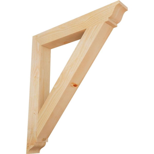Ekena Millwork 4 in. x 34 in. x 30 in. Douglas Fir Traditional Rough Sawn Bracket