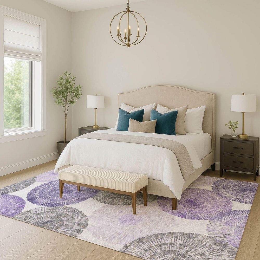 Chantille Machine Washable Indoor/Outdoor Abstract ACN2351 Plum 5 ft. x 7 ft. 6 in. Area Rug price history on PriceWatchPro